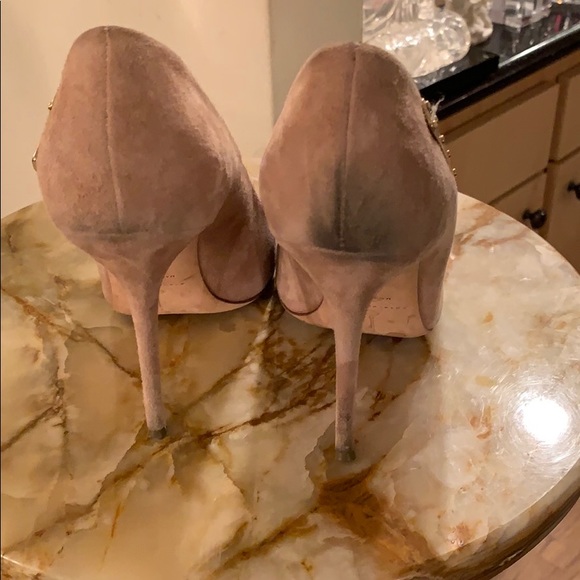 Original Steven Dann  suede pumps w gold hardware - Picture 2 of 4